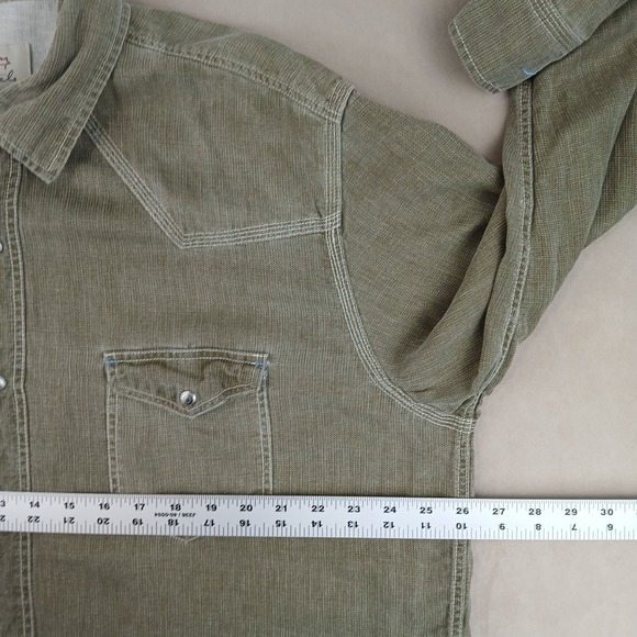 Ryan Michael XXL Mens Shirt Western Cowboy Silk Linen FLAWS 26x29 - Picture 11 of 16